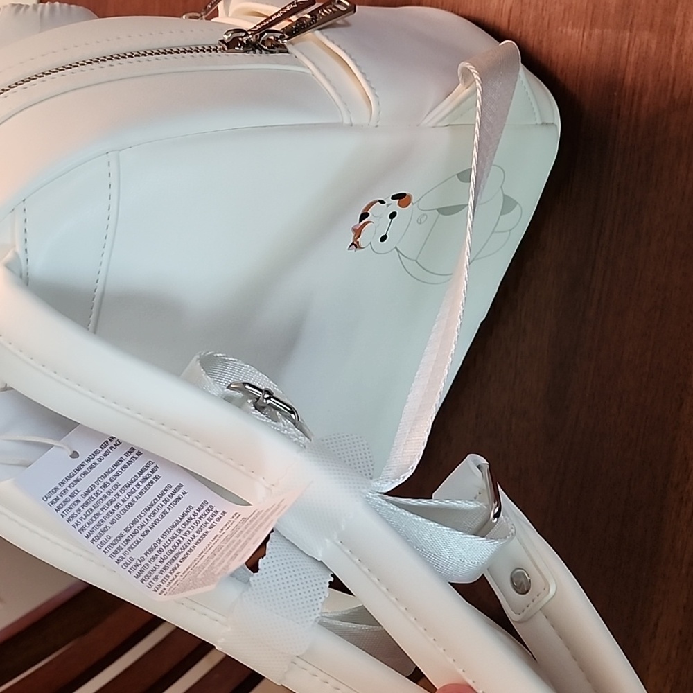 Loungefly White Backpack Baymax And Mochi with Disney Parks Logo - Picture 5 of 6
